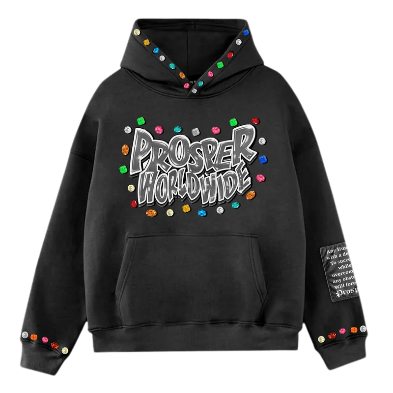 BLACK "DESTINED" GEMSTONE JACKET